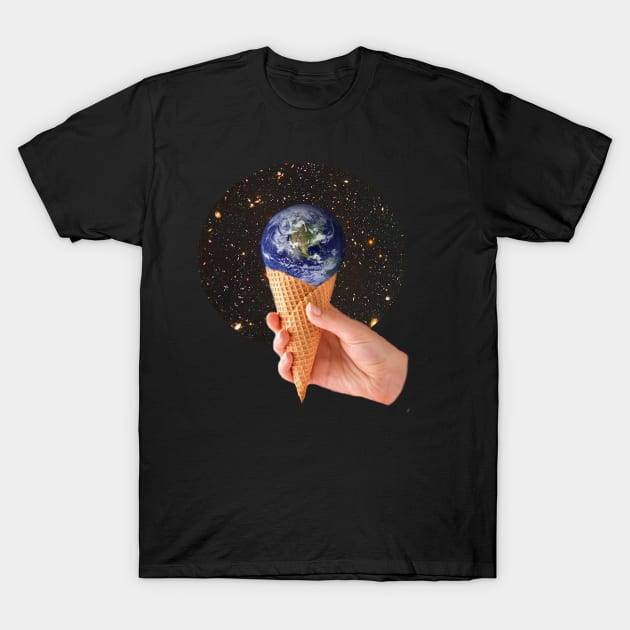 Ice cream Earth T-Shirt by Ahziila Designs